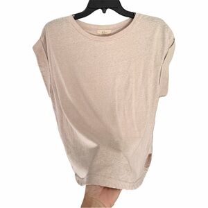 Chelsea & Violet Relaxed Short Sleeve Crewneck Tee in Light Beige